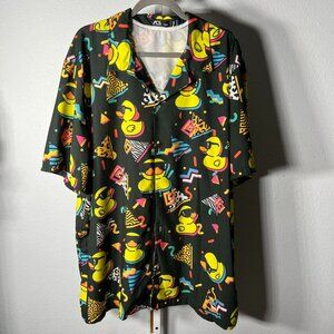 ACE Black w All-Over Print Rubber Duckies Retro Short-Sleeve SZ 2XL